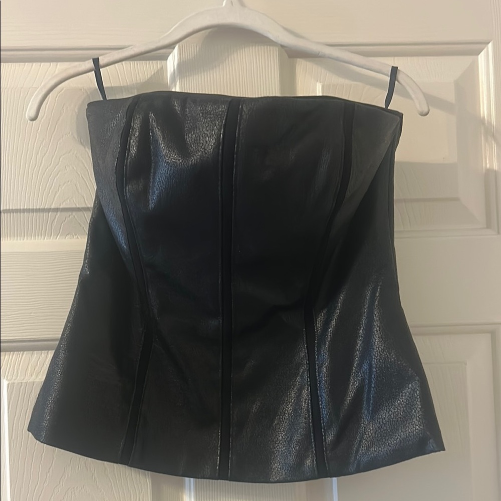 White House Black Market Black Strapless Top